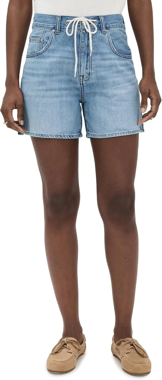 Madewell Women's Drawstring Jean Short in Tile White