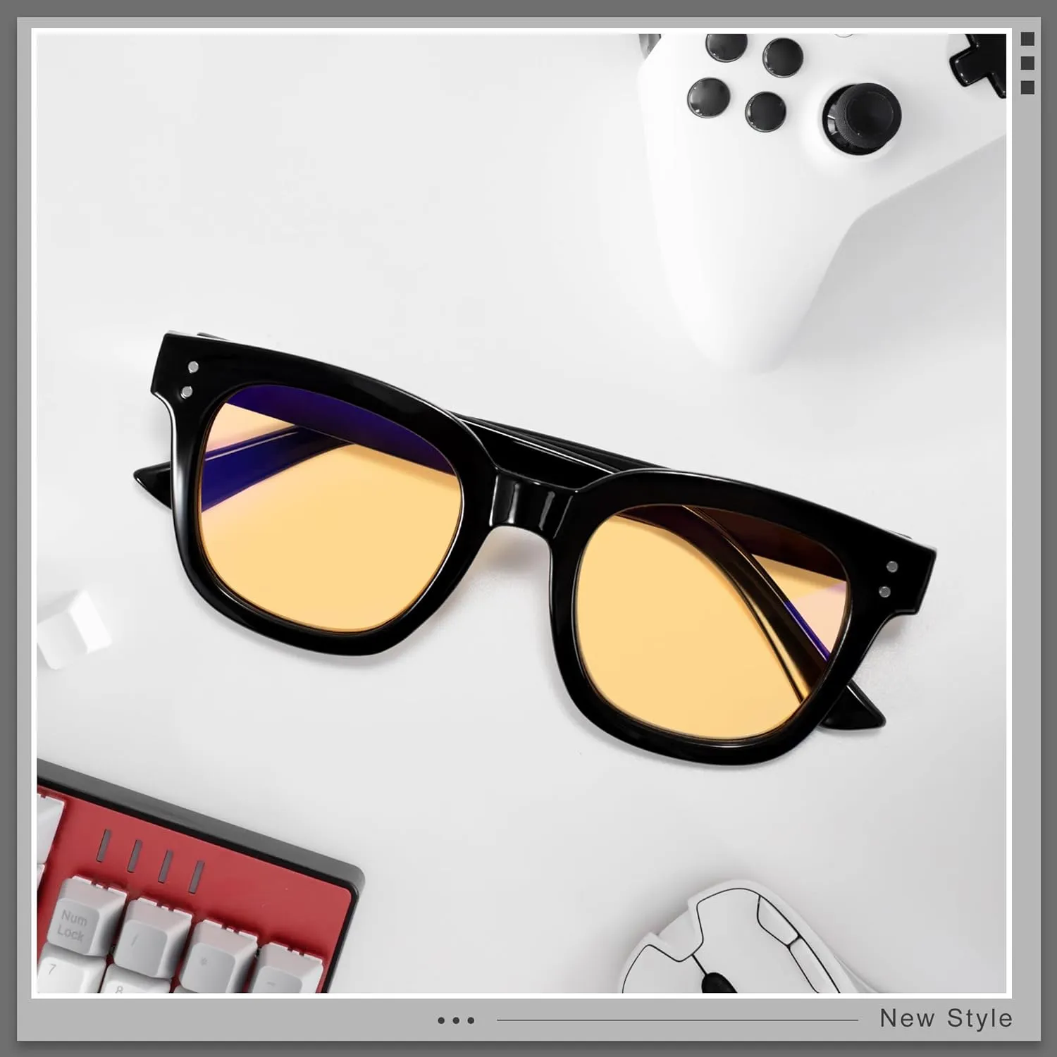 Madison Avenue Blue Light Blocking Computer Glasses Oversized Blue Light Glasses for Women Men Anti Eyestrain & UV Protection Gaming Eyeglasses(Black)