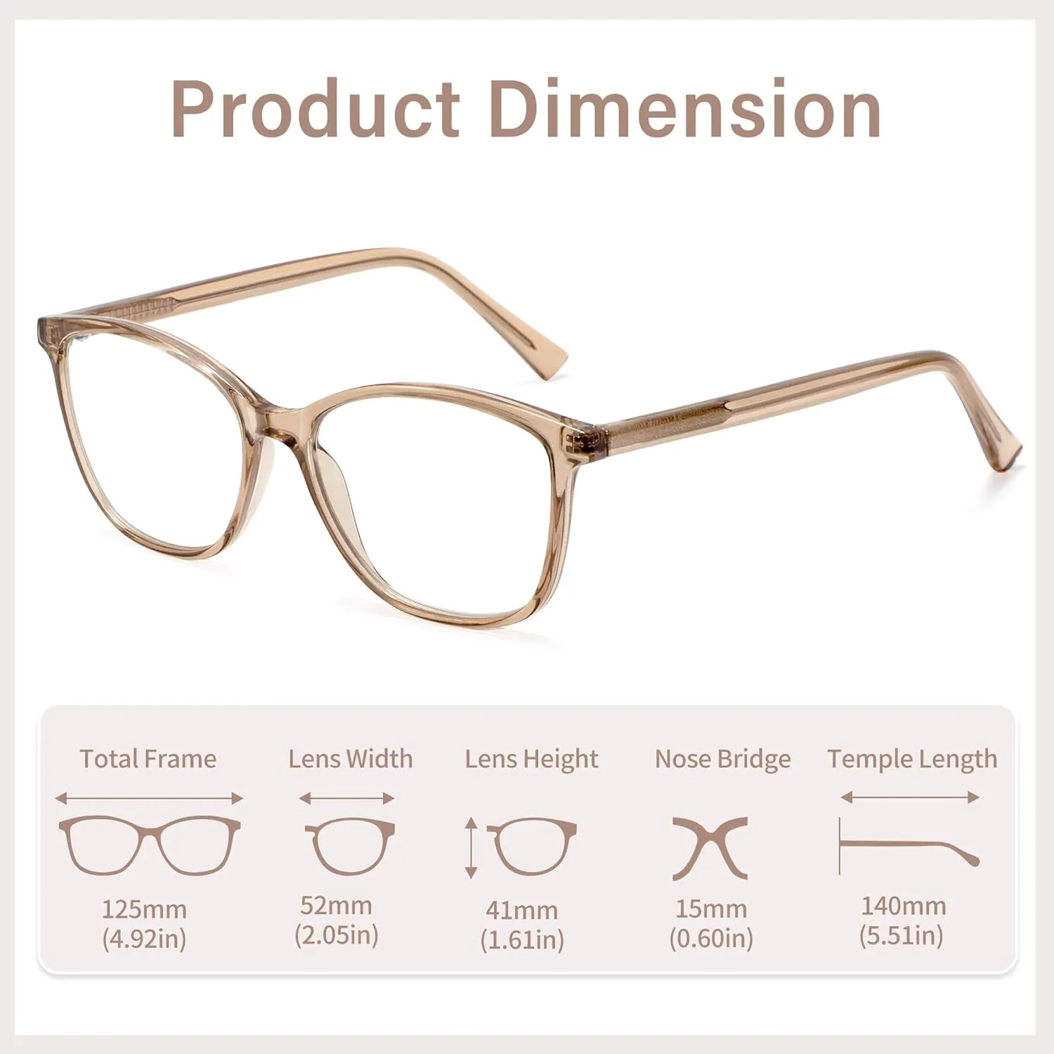 Madison Avenue Blue Light Blocking Glasses Anti Eyestrain UV Glare Blue Light Glasses for Women with Case, TV Phone Computer Gaming Eyeglasses (Coffee Brown)