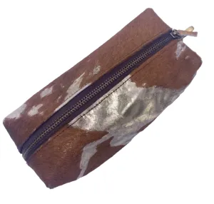 Make- up bag - Disco Silver Metallic - Brown