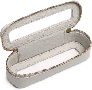 Makeup Brush Bag Slim Clear Makeup Bag Transparent Travel Cosmetic Case & Toiletry Bag with Zipper Small Beatuy Makeup Bag Purse Organizer for Women (X/Gray, SLIM)