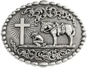 M&F WESTERN Nocona Praying Cowboy Buckle 37374