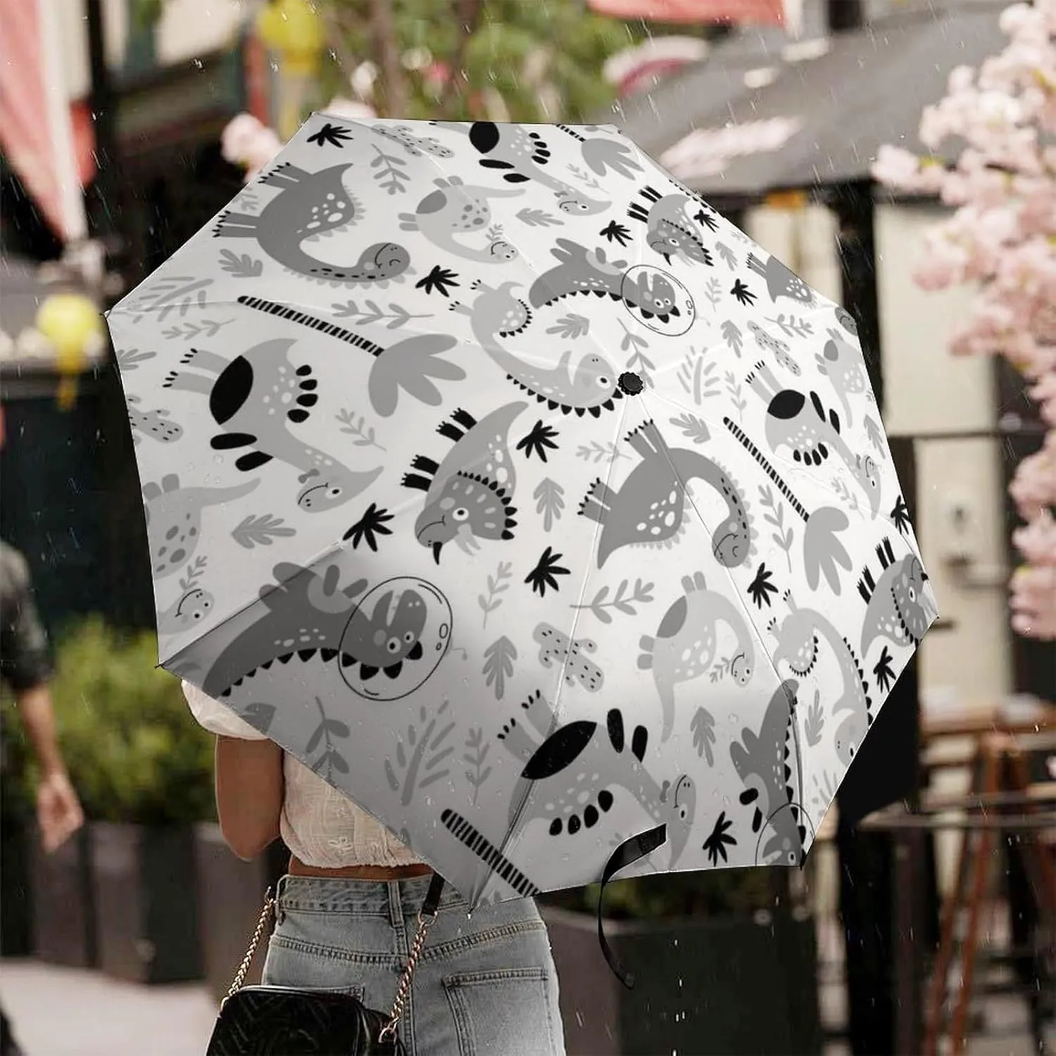 Manual Open/Close Folding Umbrella, UV Sun Parasol UV Protection, Strong Travel Rain Umbrella
