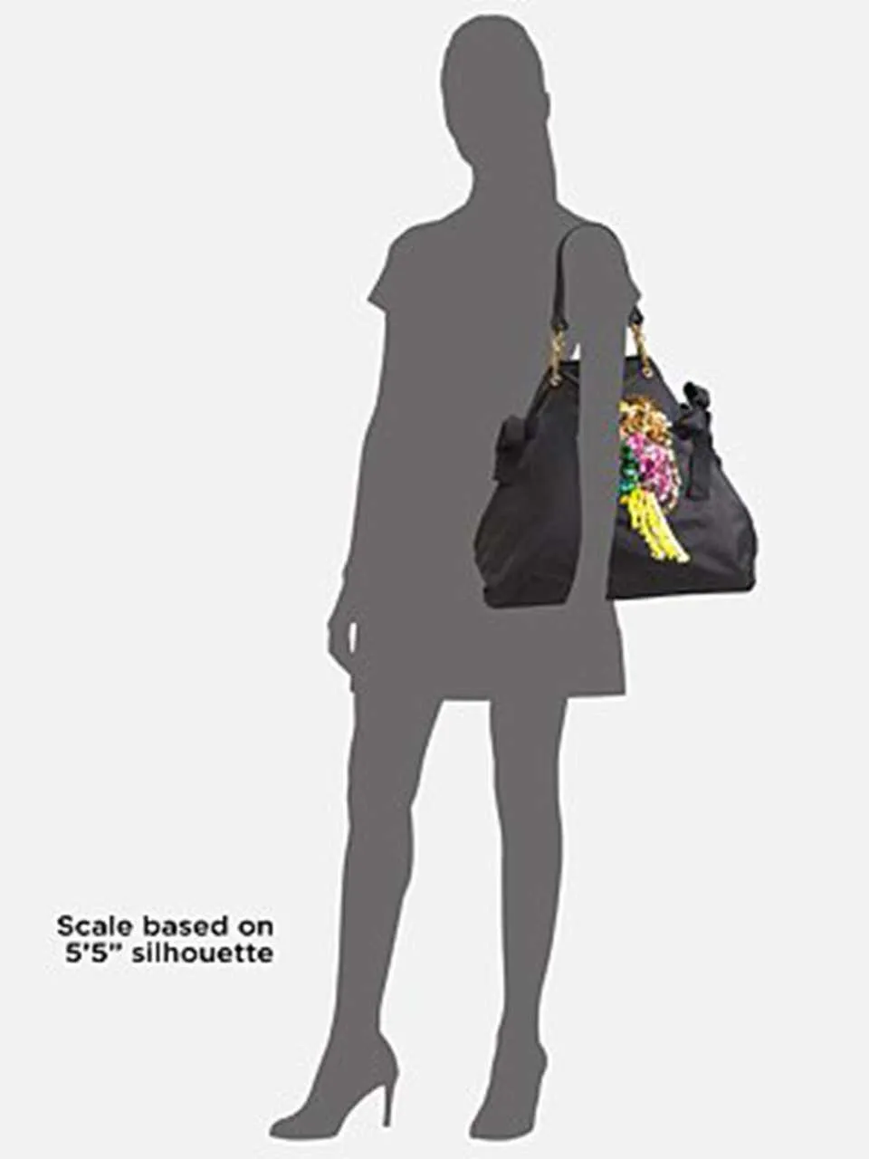 Marc Jacobs black Nylon Beaded Tropical Chappy Bird Tote