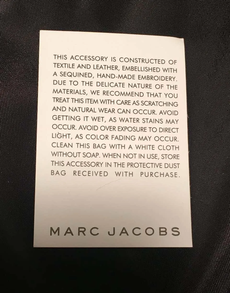 Marc Jacobs black Nylon Beaded Tropical Chappy Bird Tote