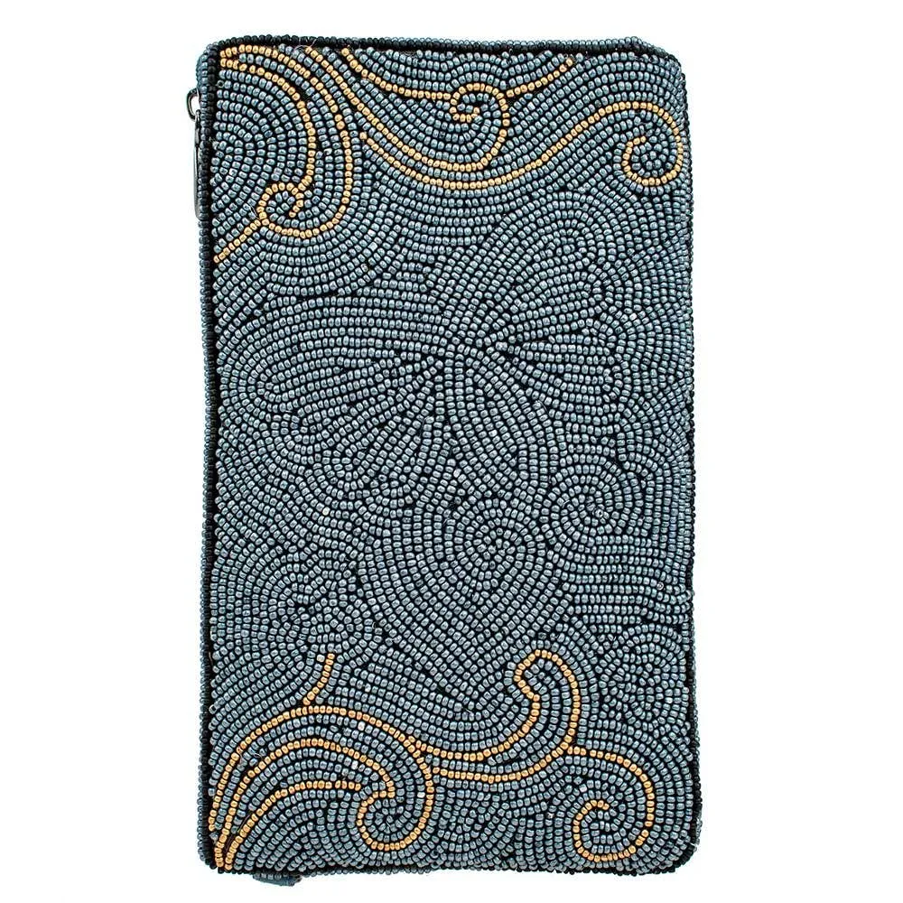 Mariposa Beaded Butterfly with Blue Crossbody Phone Bag