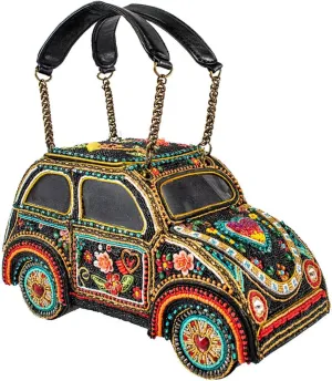 Mary Frances Joyride Beaded Handbag Car-Themed Top Handle Bag, Multicolor