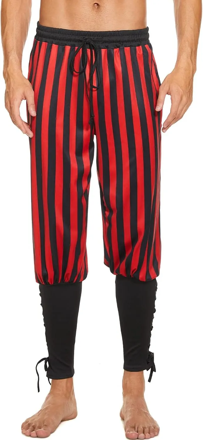Men's Ankle Banded Pants Medieval Viking Navigator Pirate Costume Trousers Renaissance Gothic Pants