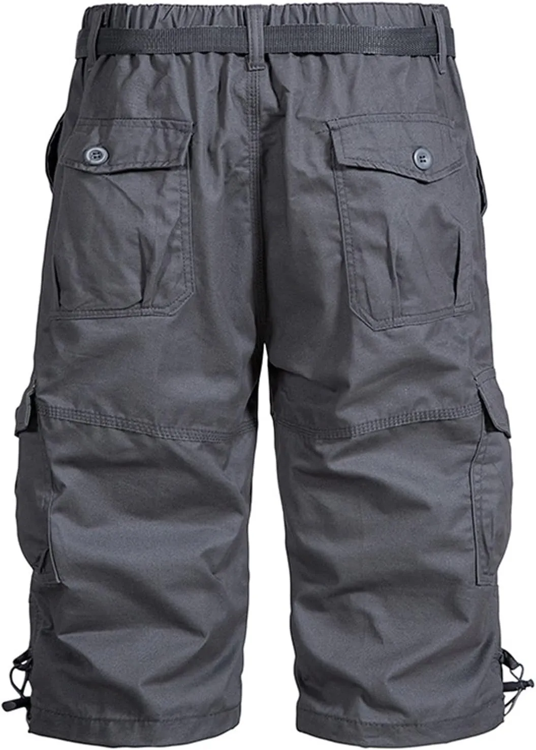 Men's Below Knee Long Shorts, Summer Loose Work Cargo Short Pants Twill Military with Pockets