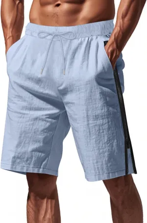 Mens Cargo Casual Shorts Lightweight Stretch Athletic Short Elastic Waistband with Pockets Hiking Workout Beach Pants