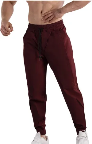Mens Cargo Pants Elastic Waist Drawstring Relaxed Fit Joggers for Men Tapered Stretch Outdoor Work Pants