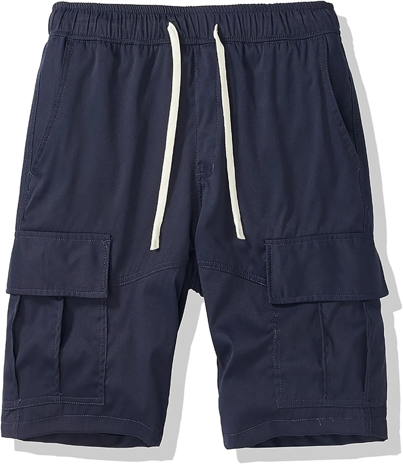 Mens Cargo Shorts Outdoor Drawstring Hiking Relaxed fit Cargo Elastic Waist Shorts Fashion Multi Pockets Short Pants