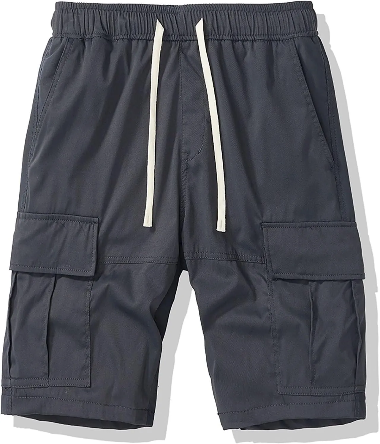 Mens Cargo Shorts Outdoor Drawstring Hiking Relaxed fit Cargo Elastic Waist Shorts Fashion Multi Pockets Short Pants