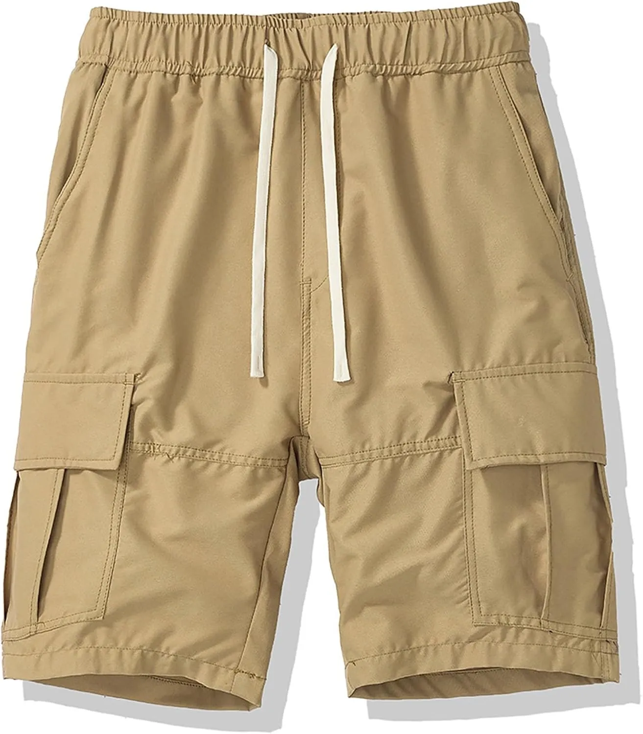 Mens Cargo Shorts Outdoor Drawstring Hiking Relaxed fit Cargo Elastic Waist Shorts Fashion Multi Pockets Short Pants