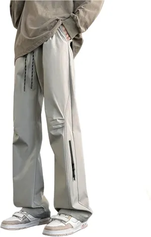 Men's Casual Cargo Pants Fashion Baggy Workout Joggers Streetwear Y2K Sweatpants Hiking Drawstring Straight Leg Pants