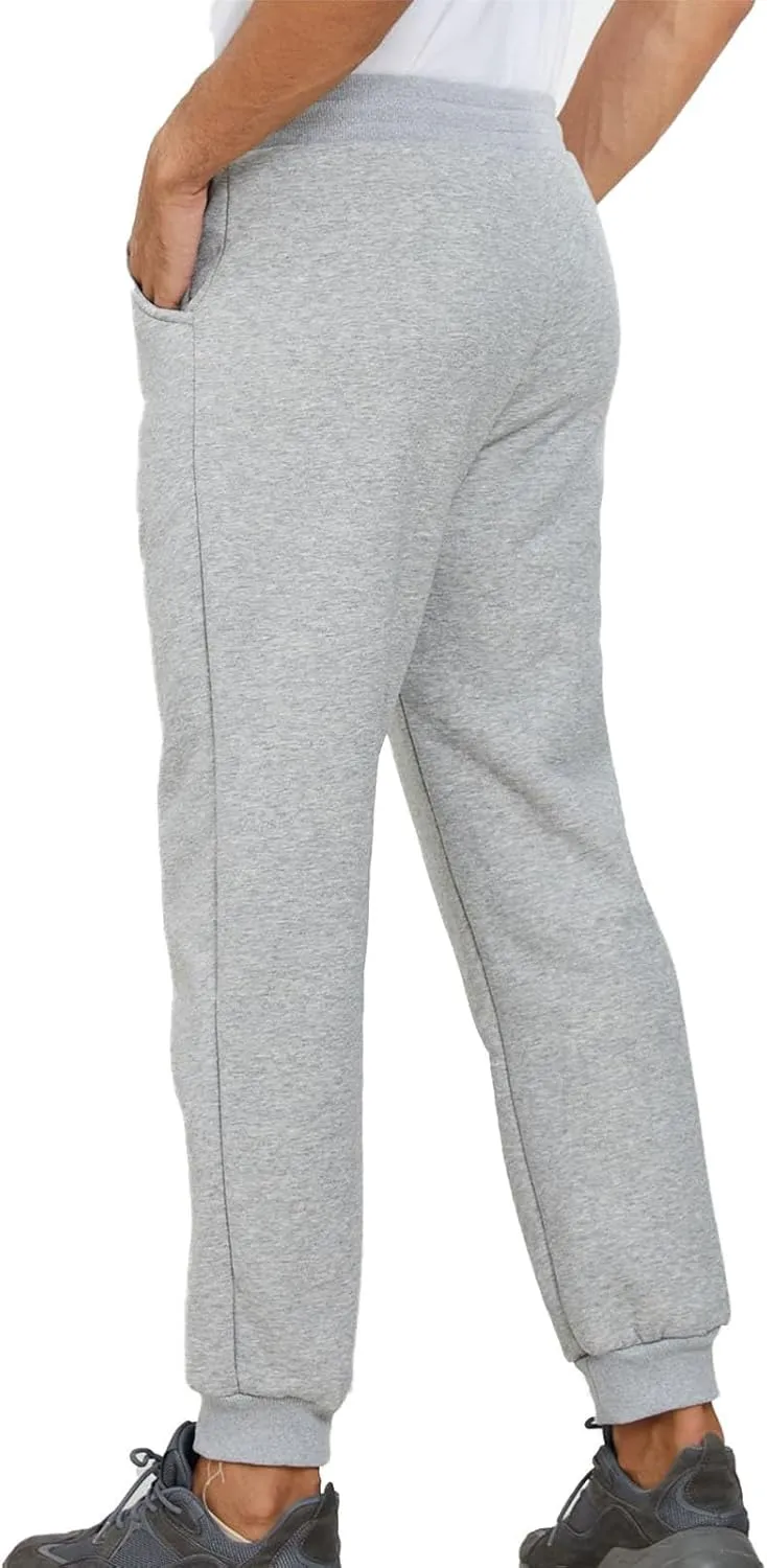 Mens Casual Pants Warm Fleece Sherpa Lined Slim Fit Drawstring Sweatpants with Pocket Winter Comfy Athletic Joggers