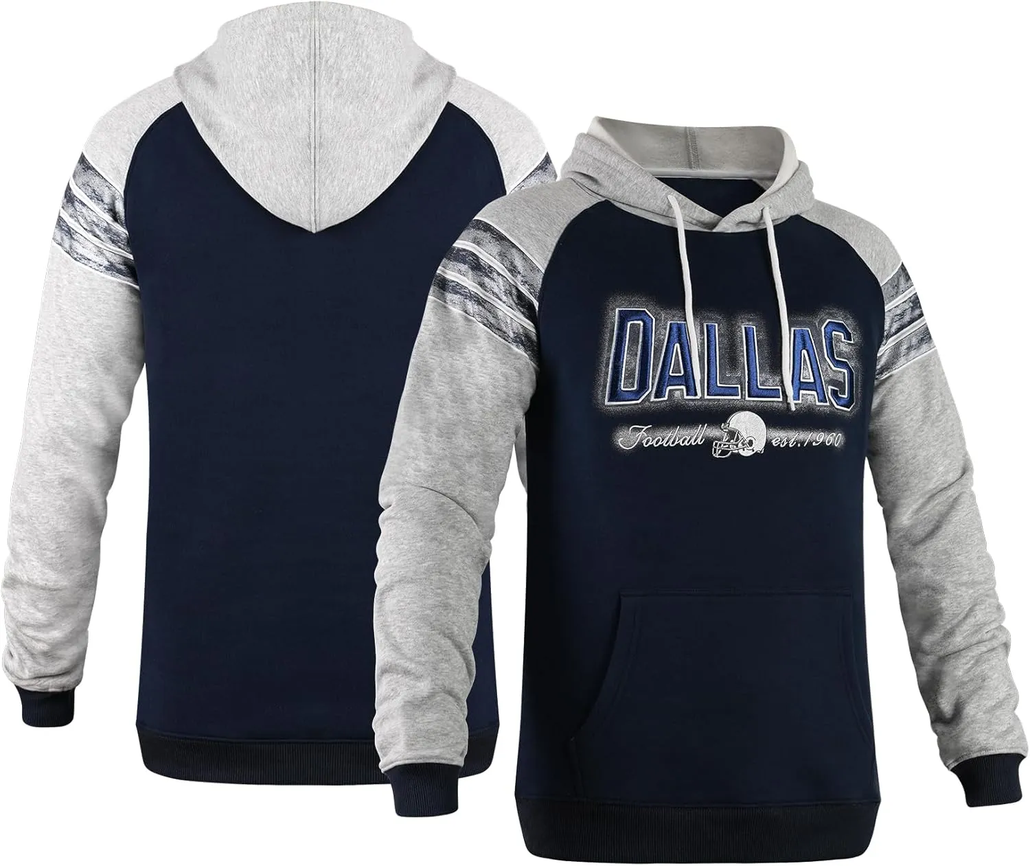Mens City Football Athletic Fleece Embroidery Soft Hoodies Pullover Stripes Sweatshirts