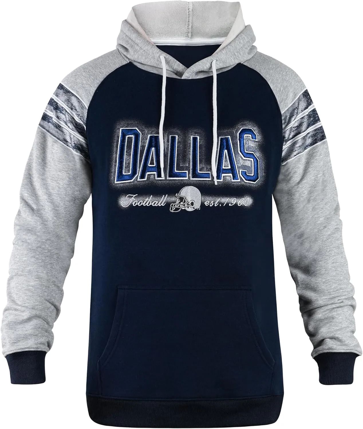 Mens City Football Athletic Fleece Embroidery Soft Hoodies Pullover Stripes Sweatshirts