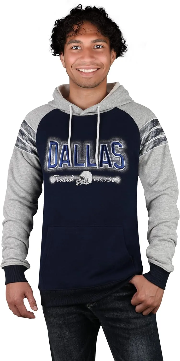 Mens City Football Athletic Fleece Embroidery Soft Hoodies Pullover Stripes Sweatshirts