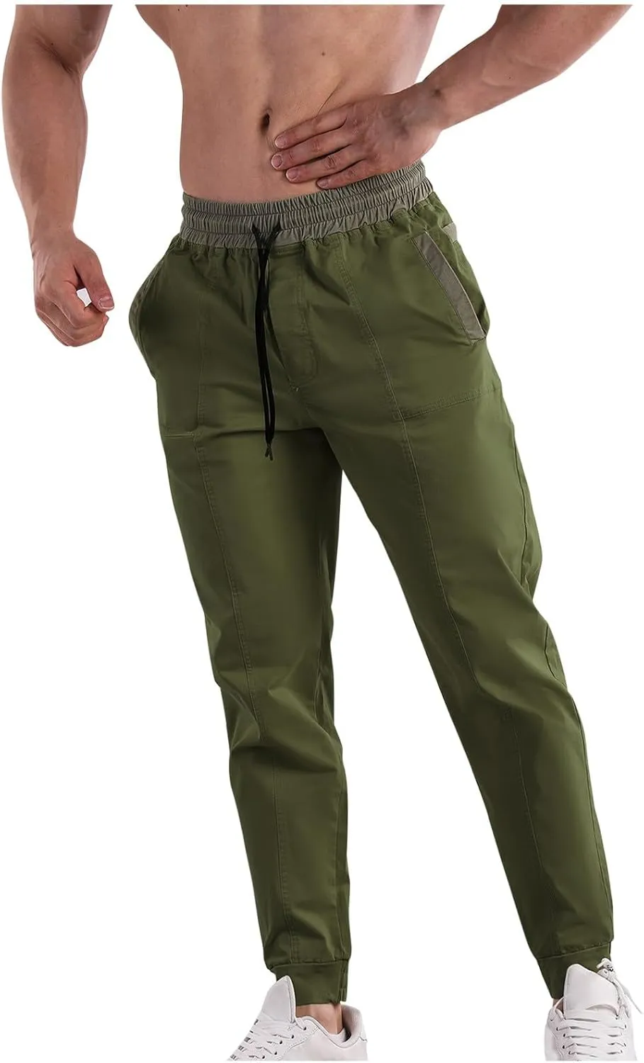 Mens Drawstring Hiking Cargo Pants Outdoor Performance Pants Leisure Belted Foot Pants Fashion Pants Fall Pants