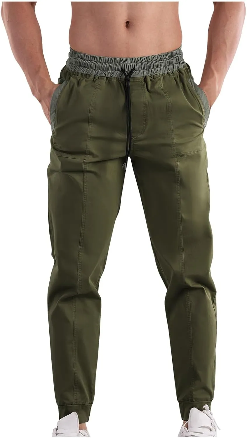 Mens Drawstring Hiking Cargo Pants Outdoor Performance Pants Leisure Belted Foot Pants Fashion Pants Fall Pants
