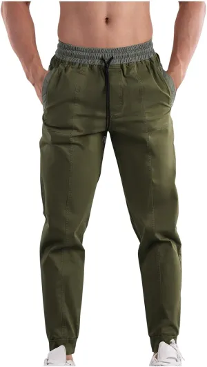 Mens Drawstring Hiking Cargo Pants Outdoor Performance Pants Leisure Belted Foot Pants Fashion Pants Fall Pants