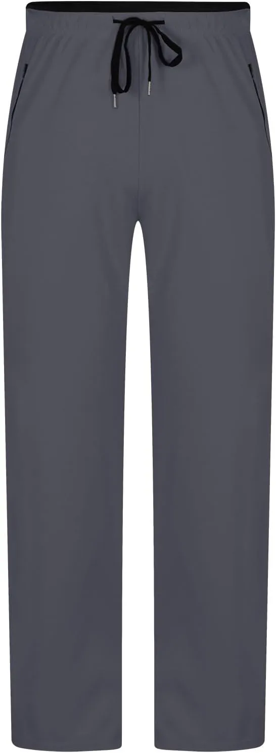Mens Fashion Casual Pants Drawstring Lightweight Straight Leg Trendy Sweatpants with Pocket Relaxed Fit Trousers