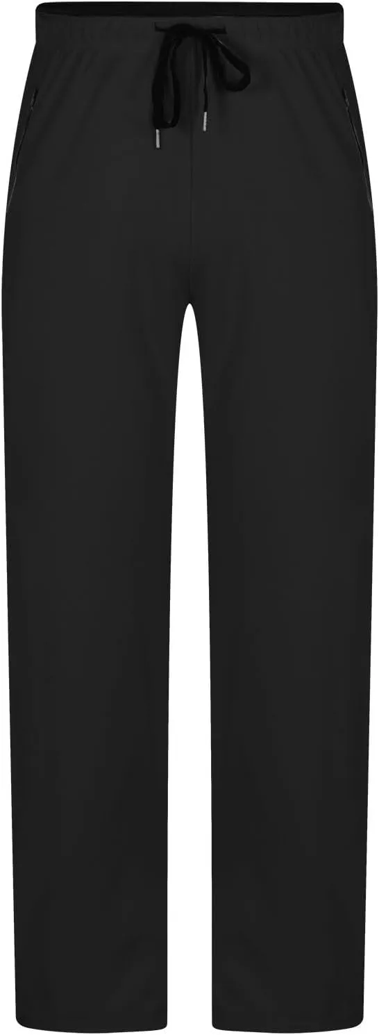 Mens Fashion Casual Pants Drawstring Lightweight Straight Leg Trendy Sweatpants with Pocket Relaxed Fit Trousers