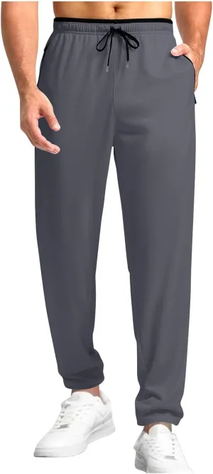 Mens Fashion Casual Pants Drawstring Lightweight Straight Leg Trendy Sweatpants with Pocket Relaxed Fit Trousers