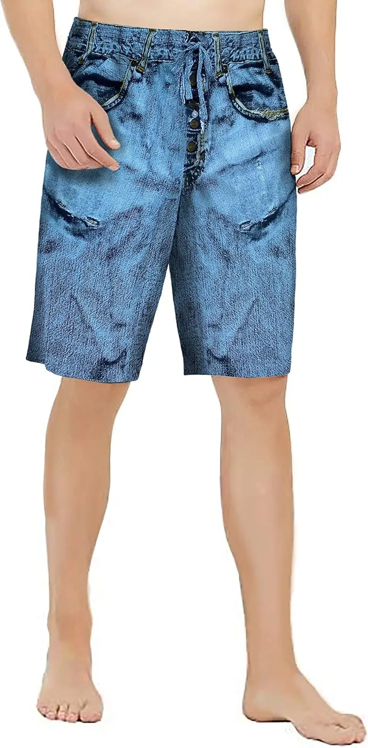 Men's Generic Faux Denim Mens Pajama Pants for Men