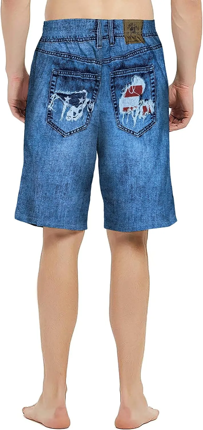 Men's Generic Faux Denim Mens Pajama Pants for Men
