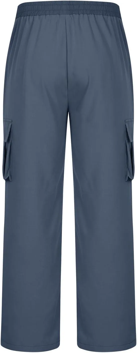 Men's Hiking Cargo Work Pants Quick Dry Drawstring Lightweight Tactical Pants Travel Fishing Camping Outdoor Pants
