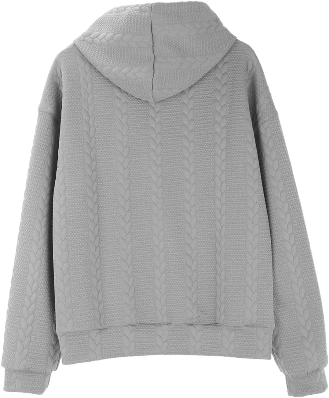 Mens Hooded Sweatshirt 2024 Fashion Textured Knit Drawstring Long Sleeve Pullover Loose Sports Workout Casual Hoodies