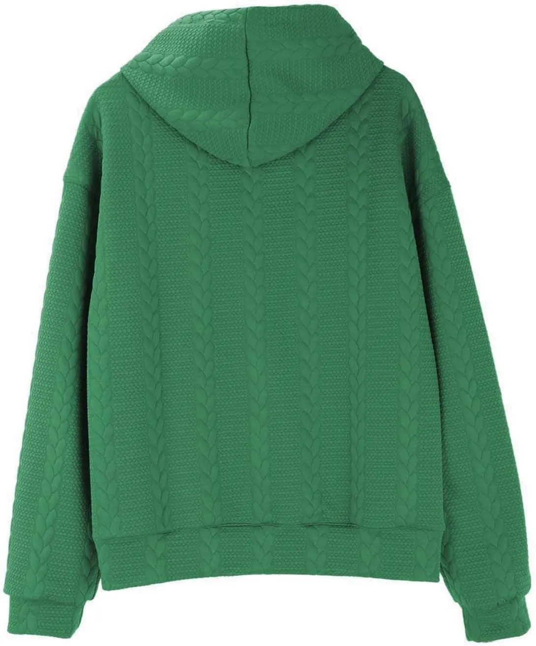 Mens Hooded Sweatshirt 2024 Fashion Textured Knit Drawstring Long Sleeve Pullover Loose Sports Workout Casual Hoodies