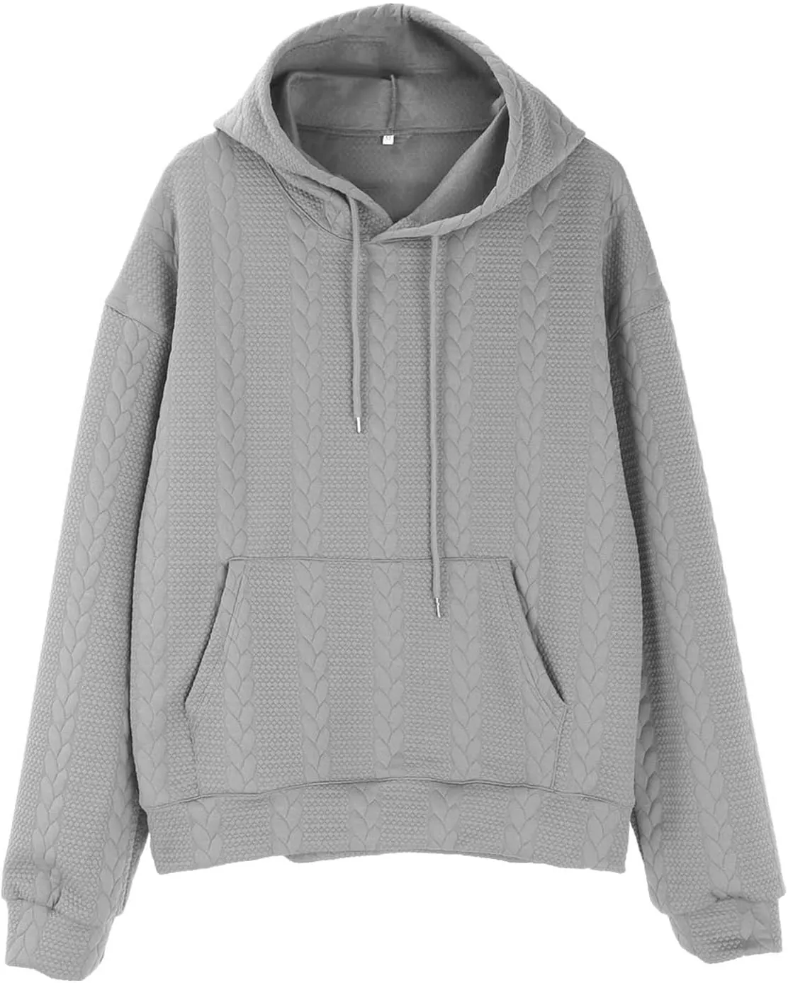 Mens Hooded Sweatshirt 2024 Fashion Textured Knit Drawstring Long Sleeve Pullover Loose Sports Workout Casual Hoodies