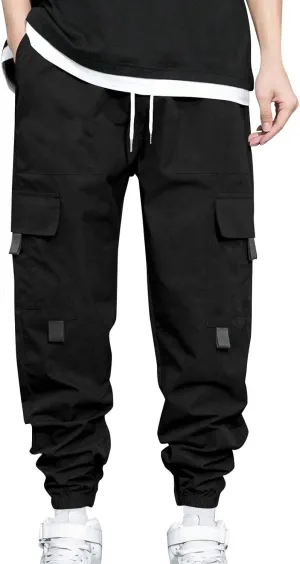 Mens Jogger Pants Cargo Casual Athletic Sport Relaxed Fit Drawstring Sweatpants with Pocket Fashion Trendy Pants