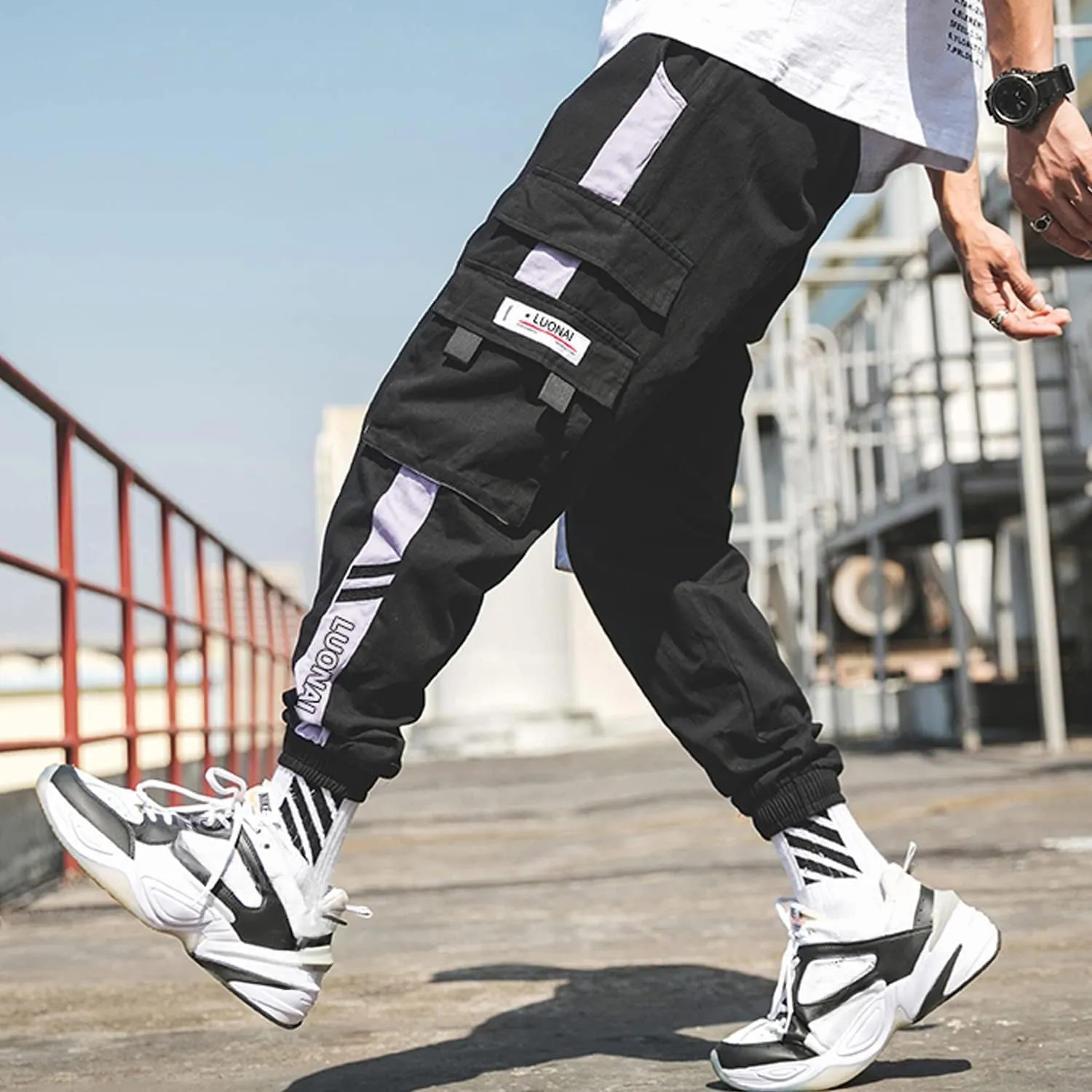 Men's Jogger Pants Punk Cargo Baggy Techwear Streetwear Hip Hop Couple Women Unisex Sports Casual Pants