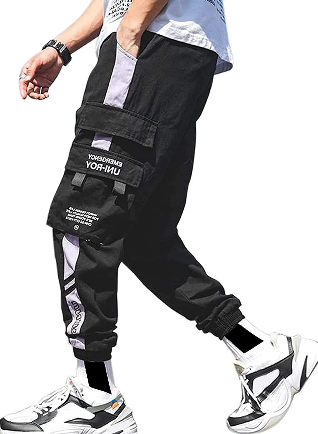 Men's Jogger Pants Punk Cargo Baggy Techwear Streetwear Hip Hop Couple Women Unisex Sports Casual Pants