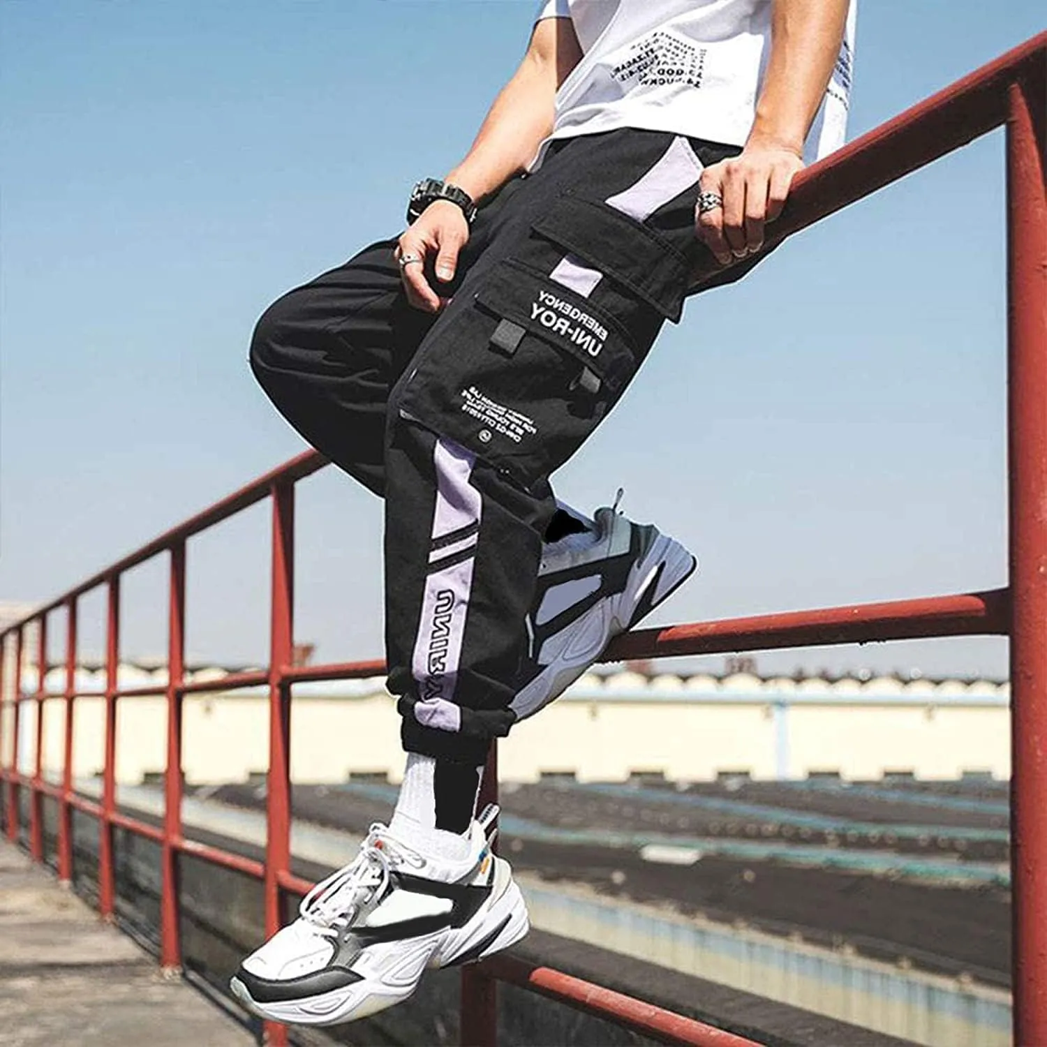 Men's Jogger Pants Punk Cargo Baggy Techwear Streetwear Hip Hop Couple Women Unisex Sports Casual Pants