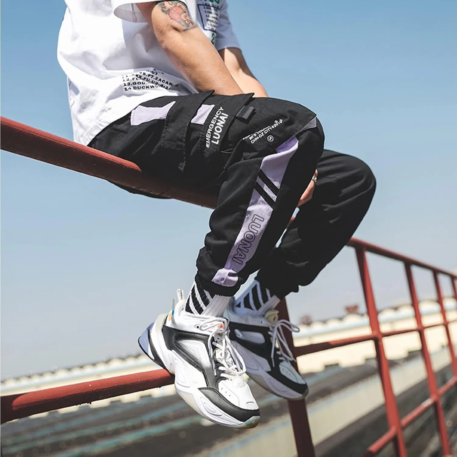 Men's Jogger Pants Punk Cargo Baggy Techwear Streetwear Hip Hop Couple Women Unisex Sports Casual Pants