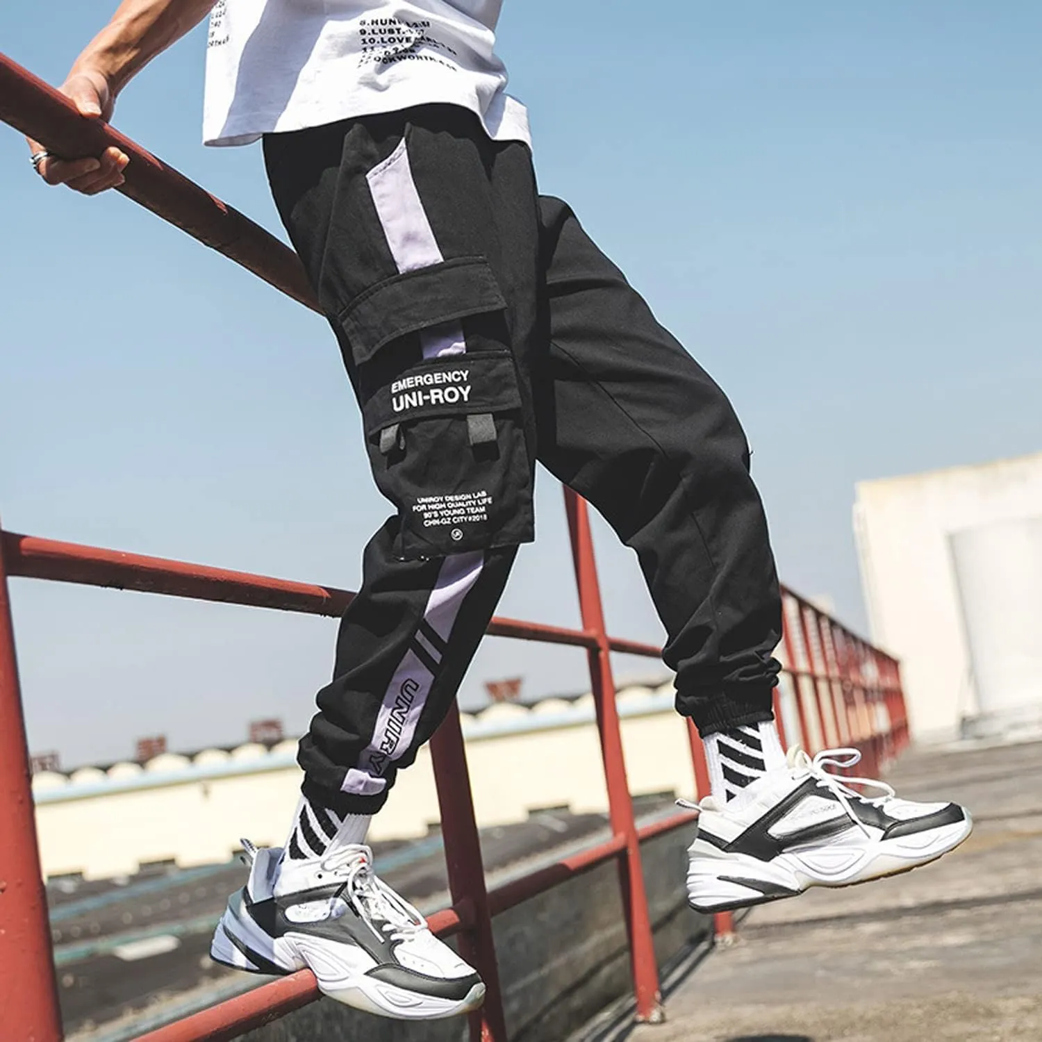 Men's Jogger Pants Punk Cargo Baggy Techwear Streetwear Hip Hop Couple Women Unisex Sports Casual Pants