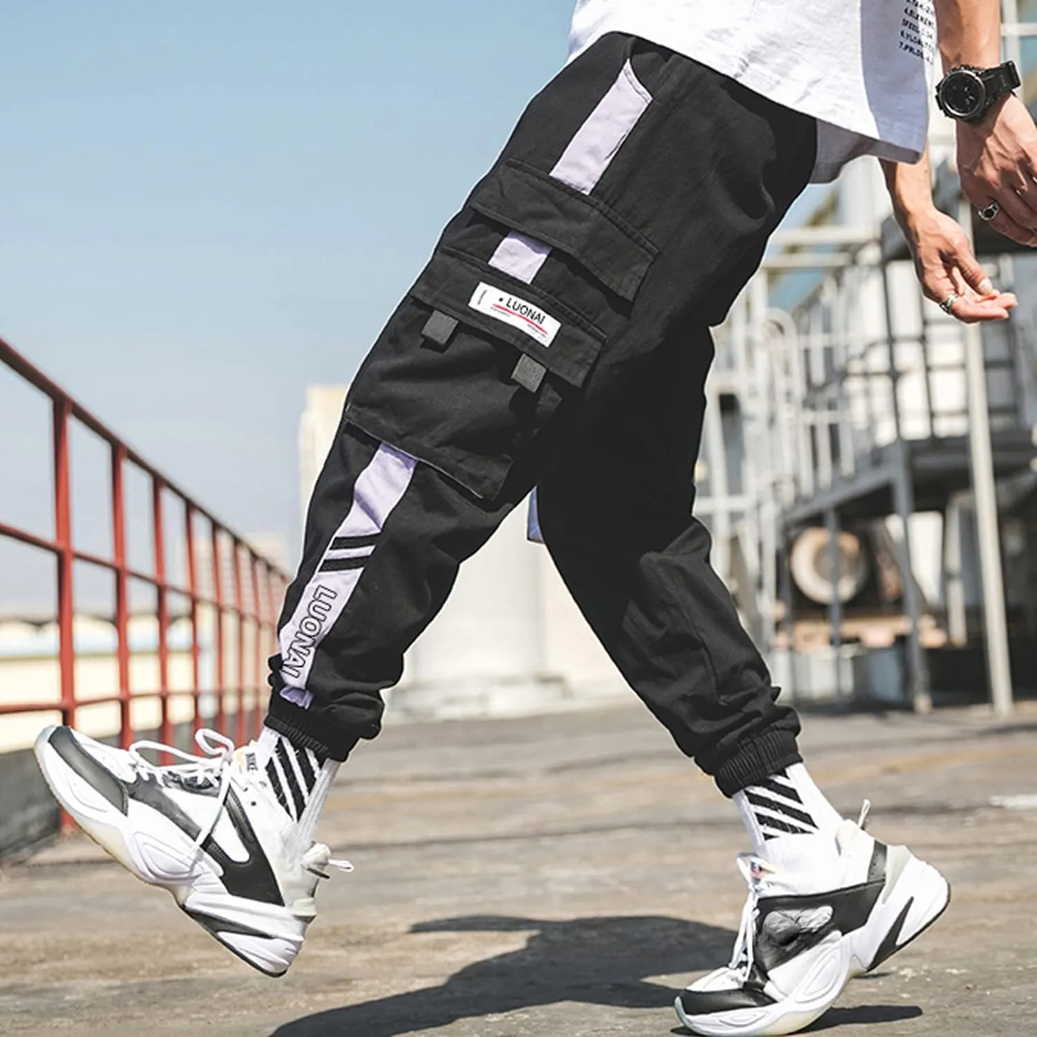 Men's Jogger Pants Punk Cargo Baggy Techwear Streetwear Hip Hop Couple Women Unisex Sports Casual Pants