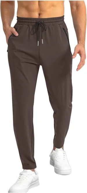 Mens Joggers Athletic Lightweight Active Sweatpants Drawstring Trendy Travel Casual Sport Running Pants with Pockets