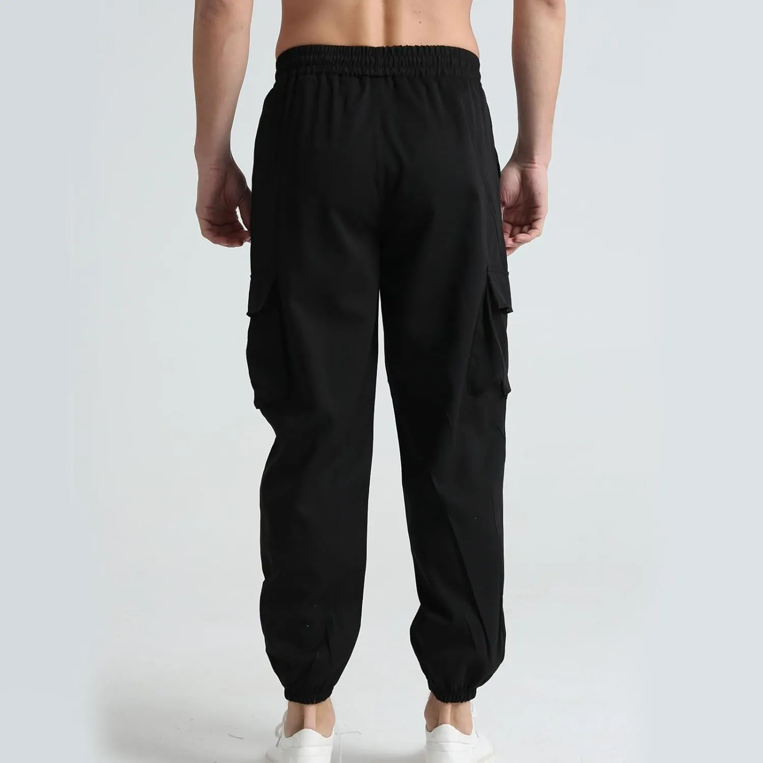 Mens Joggers Casual Relaxed Fit Lightweight Drawstring Cargo Pants with Pocket Sports Athletic Outdoor Sweatpants