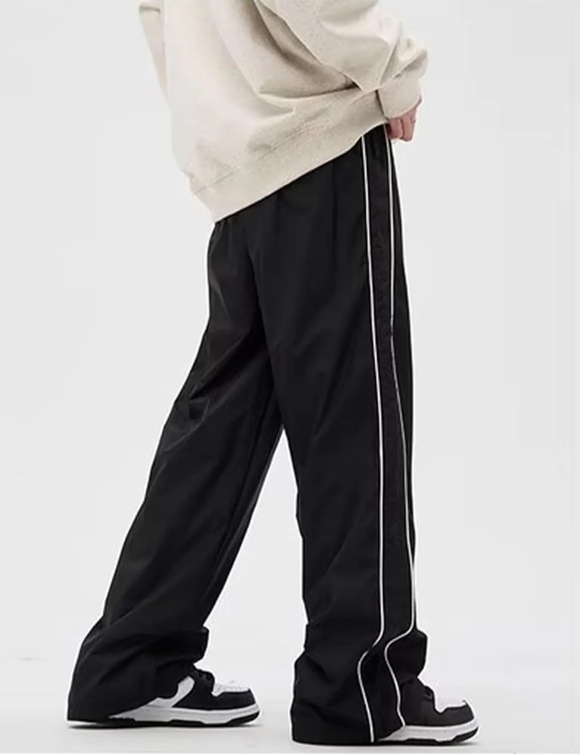 Mens Lightweight Sweatpants Y2k Drawstring Baggy Track Pants Cool Parachute Pants Streetwear
