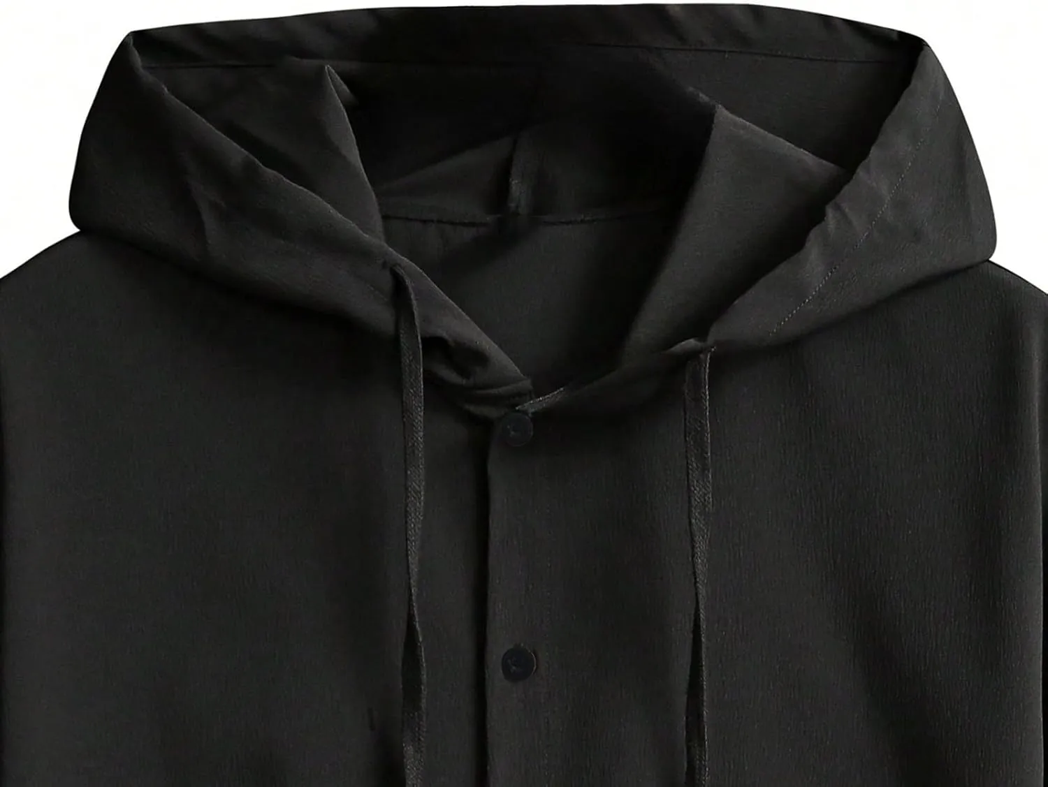 Mens Linen Shirts Long Sleeve Drawstring Button Down Casual Hooded T Shirt for Men 2025 Stylish Roll-Up Sleeve