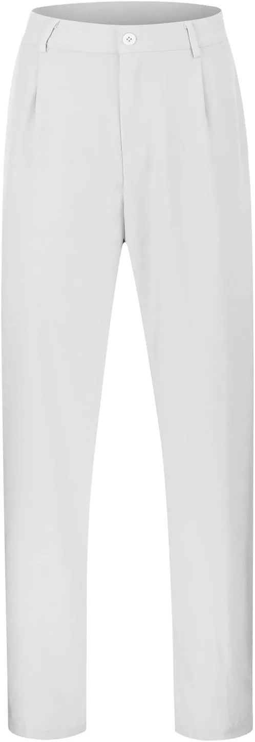 Mens Loose Fit Suit Dress Pants Casual Business Straight Leg Formal Pants Wrinkle Free Flat Front Work Trousers