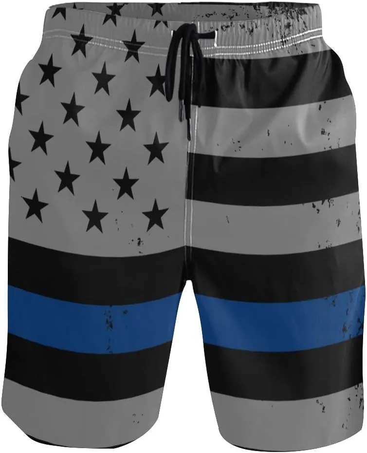 Men's Quick Dry Swim Trunks with Pockets Missouri Flag Beach Board Shorts Bathing Suits