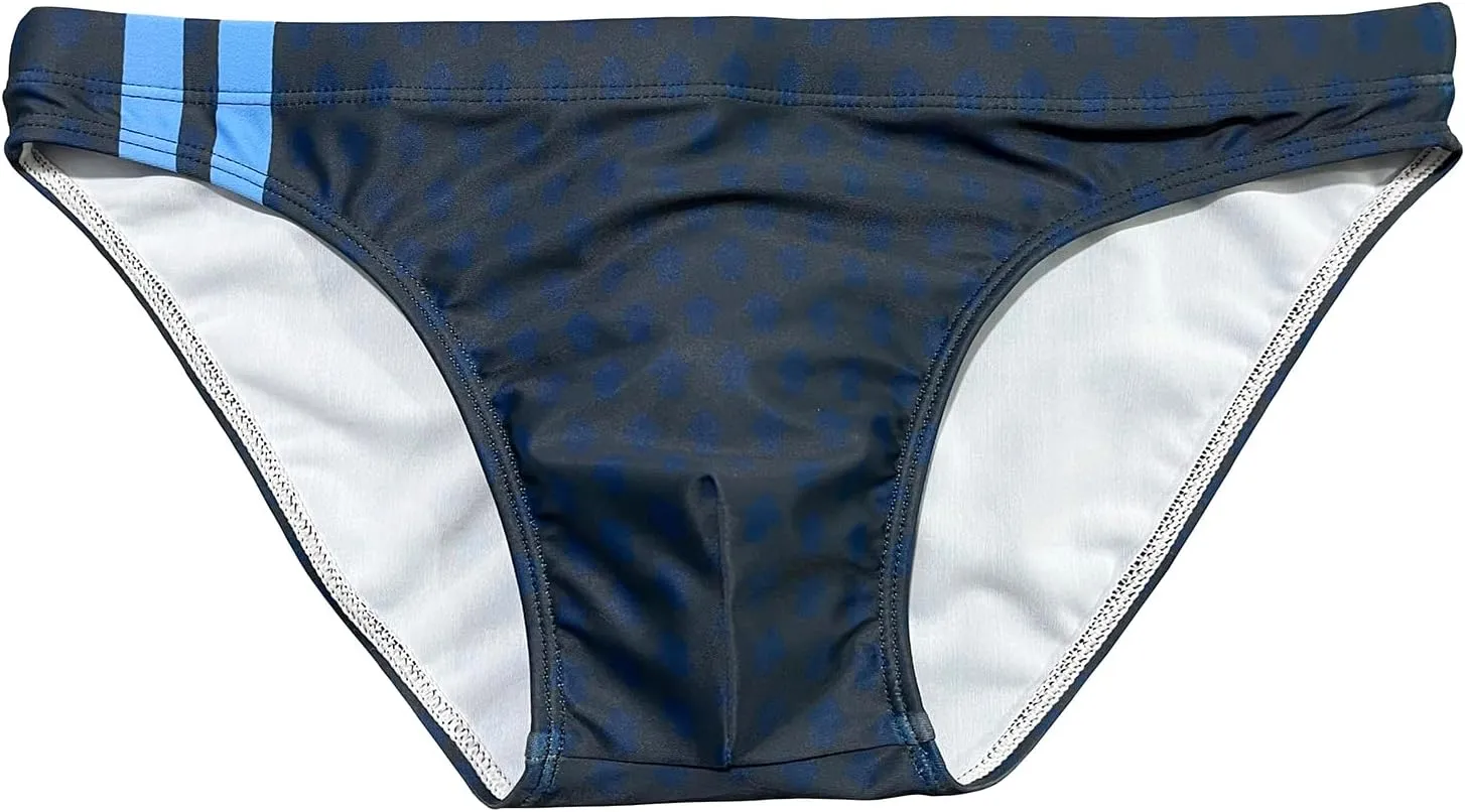 Mens Sexy Bikini Swimwear Diagonal Stripe Swim Briefs Rainbow Swimsuits Elestic Colorful Striped