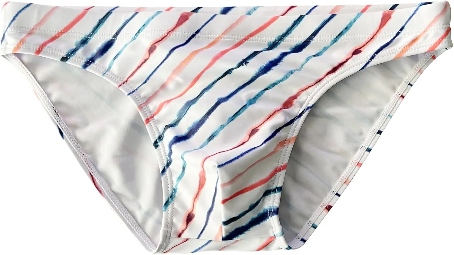 Mens Sexy Bikini Swimwear Diagonal Stripe Swim Briefs Rainbow Swimsuits Elestic Colorful Striped